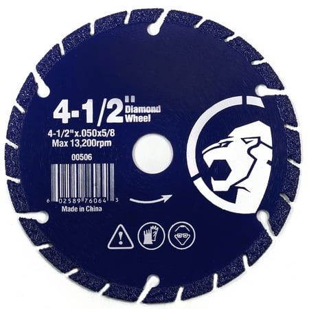 

Stark 4-1/2 inch Ultra Fast Diamond Cut Off Wheel Abrasive 5/8 Arbor Circular Saws Cutting Blue