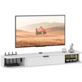 thumbnail image 1 of HOMCOM Meuble Télé Flottant de 47 Pouces, Console Multimédia Murale, Blanc, 1 of 10