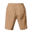 thumbnail image 5 of Men's Shorts Cargo Big And Tall Fashion Summer Linen Solid Color Elastic Waist Drawstring Pocket Shorts, 5 of 6