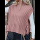 thumbnail image 4 of Chaleco Tipo Suéter para Mujer, Sin Mangas, con Lazo Lateral, Acanalado, con , Informal, Sin Camiseta. Rosa M, 4 of 10