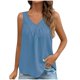 thumbnail image 2 of Sudadera con capucha,Camiseta sin mangas con cuello en V para mujer, corte holgado informal, color liso, poliéster, ropa de verano, sopatenor, 2 of 8
