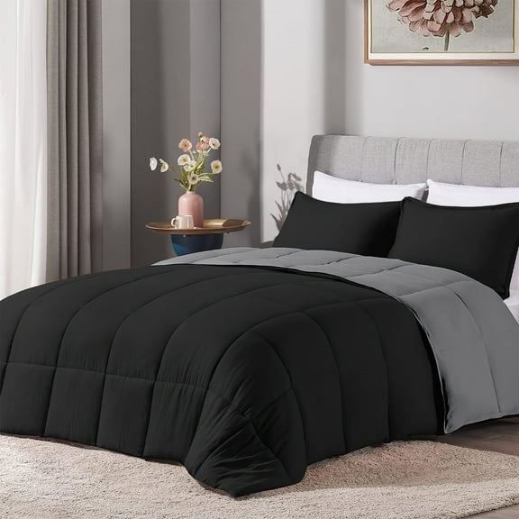 Queen Size Comforter Set, Luxury-Soft & Breathable 3 Pieces Comforter Set, Allergy-Friendly Down Alternative for All-Season Bedroom Comforters, Reversible & Lightweight Comforter and Pillowcases