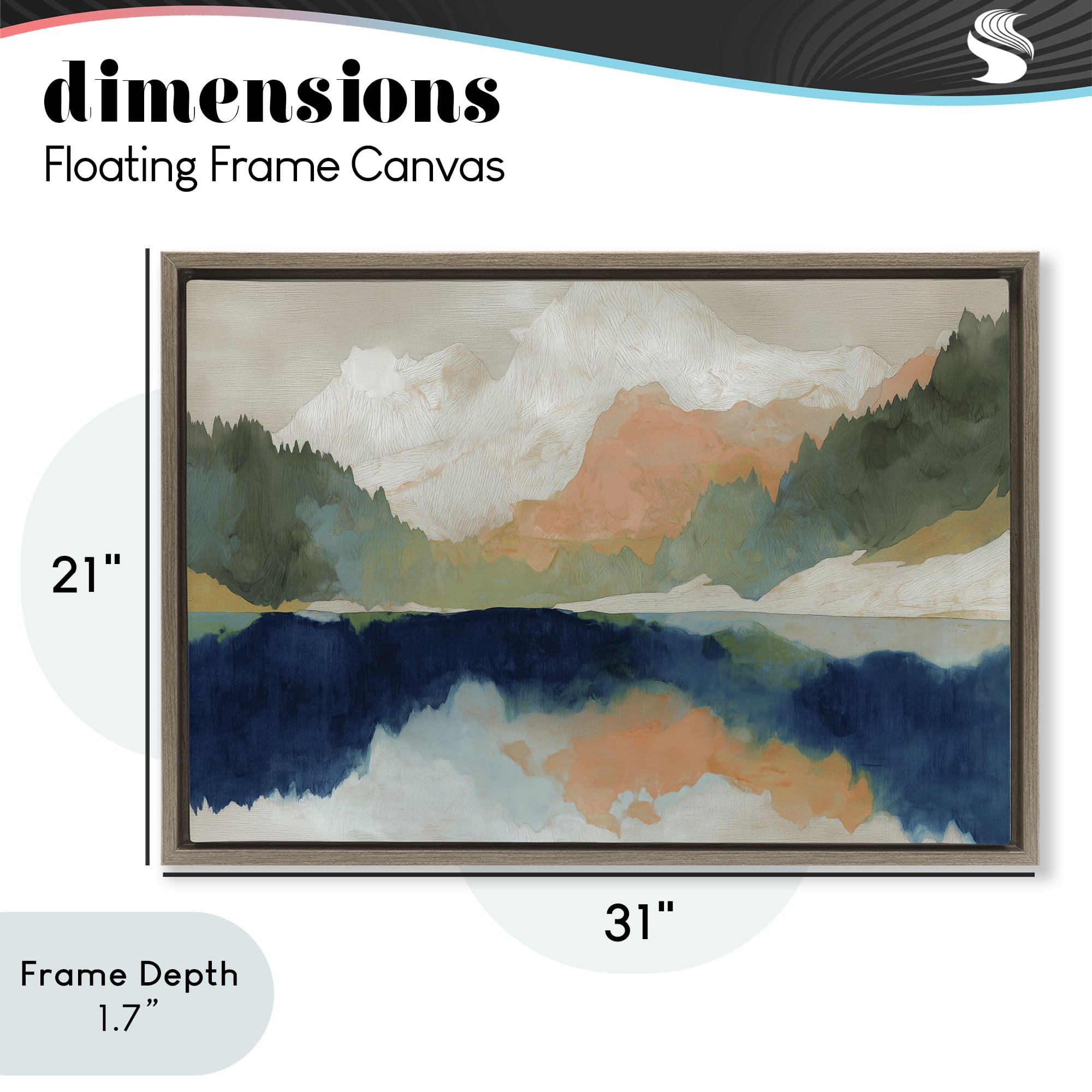 Stupell Industries Alpine Autumn Lake Reflection Brown Framed Floater Canvas Wall Art, design by Chromatic Storm Studio