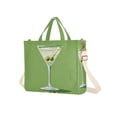 thumbnail image 7 of FORMRS Womens Corduroy Tote Bag Crossbody Shoulder Handbag with Pocket, Green Martini Glass, 7 of 7
