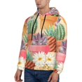thumbnail image 3 of Wukai Succulent And Cactus Print Men Hoodies Fleece Sweatshirts Long Sleeve Sweaters Pullover Fall Outfits Winter Clothes-4X-Large, 3 of 7