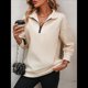 thumbnail image 4 of Sudaderas de Gran Tamaño para Mujer, Suéteres de Otoño, Sudaderas con Capucha de Moda, Jersey con Media Cremallera, Camisas de Larga, Ropa Albaricoque M, 4 of 10
