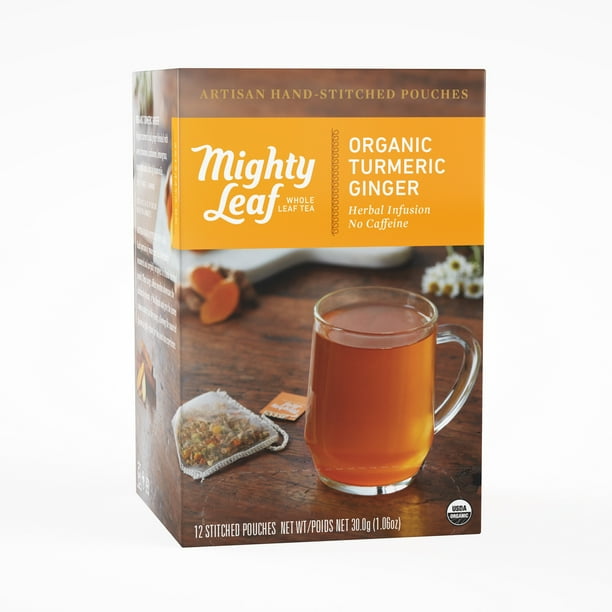 Mighty Leaf, Organic Turmeric Ginger Tea, Tea Bags, 12 Ct