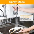 thumbnail image 3 of Fauaid Grifo De Fregadero Comercial Para Montaje En Pared Con Rociador De Preenjuague, Grifo De Fregadero De Cocina De Montaje En Pared Central De 8 Pulgadas, 25 Pulgadas De Altura Con Boquilla Oscila, 3 of 5