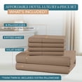 thumbnail image 4 of 100% Cotton King Sheet Set – 600 Thread Count Sheets King, Luxury Sateen Weave for Everyday Comfort, 15" Deep Pocket, 2 Additional Matching Pillowcases, Machine Washable – Taupe, 4 of 8