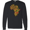 thumbnail image 3 of Inktastic African Continent with Pattern-black History Month Long Sleeve T-Shirt, 3 of 5