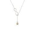 thumbnail image 2 of Delight Jewelry Goldtone Mini Skull & Bones with Crystals Silver tone Elegant Infinity Lariat Necklace, 2 of 4