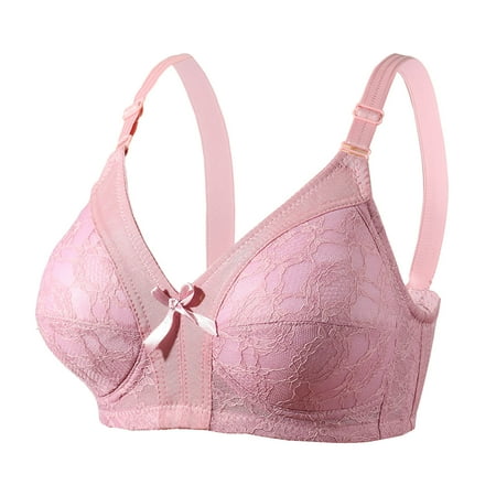 

JGGSPWM Women s Bra Wire Free Underwear OnePiece Bra Everyday Underwear Bras Pink L