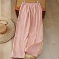 thumbnail image 4 of Endives Women's Drooping Pants Wide Leg Pants Loose Slim Casual Cropped Pants Straight Leg Casual Pants Spring Summer M-4XL Pink, 4 of 5