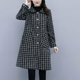 thumbnail image 3 of Plus Size Plaid Vintage Outerwear for Women Lapel Long Sleeve Mid Length Jacket Coats 2024 Warm Winter Outfits with Pockets, 3 of 7