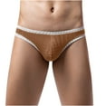 thumbnail image 2 of Pounoo New Mens Underwear Briefs Men Casual Fashion Solid Underwear Thong Buttock Lift Breathable Briefs Skin-Friendly Underpants Men New Arrivals Underpants Coffee, 2 of 5