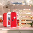 thumbnail image 4 of AOEYU 4L Mini Fridge with Clear Window, Portable Cooler & Warmer for Skincare, Drinks, Bedroom & Car, Holds 6 Cans, Freon-Free & Eco-Friendly, Red, 4 of 14