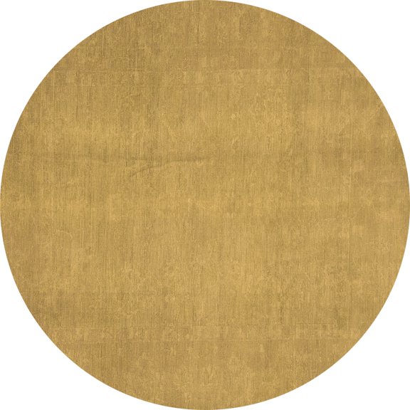 Ahgly Company Indoor Round Abstract Brown Modern Area Rugs, 3' Round