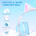 thumbnail image 2 of New Gaming Cat Ear Headphones LED Lights Headset Cute Wireless Bluetooth 5.0 School Teen on Ear for Computer | Laptop | Plane Travel, 2 of 6