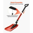 thumbnail image 6 of KFFKFF Foldable Snow Shovel for Driveways, 9 in Blade with D-shaped Handle, Adjustable Length 36-40 in, Lightweight Aluminum Alloy Tool for Snow Removal, Ideal for Gardens, Cars, and Camping, 6 of 9