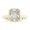 White, variant on Bob Mackie Jewelry Gold over Brass White Enamel Rectangular Cut White Cubic Zirconia Ring, Size 6