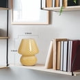 thumbnail image 4 of Glass Mushroom Bedside Table Lamp - Yellow Translucent Vintage Style Striped Small Nightstand Night Light, Reading Light for Home Decor, Dining, Living, Bedroom, Gift, 4 of 5