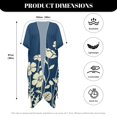 thumbnail image 6 of HELLHERO Floral Print Bathing Suit Cover Up Lightweight Polyester Half Sleeve Long Kimono Swimsuit Cover Up, 6 of 6
