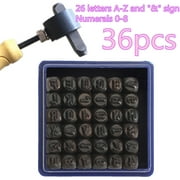 36Pcs 3/4/5/6mm Carbon Steel Number 0-9 Alphabet A-Z Stamps Set Punch Tools