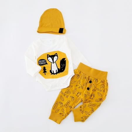 

Hunpta Toddler Kids Infant Newborn Baby Boys Girls Long Sleeve Letter Cute Cartoon Animals Romper Bodysuit Tops Pants Trousers Outfit Set Clothes 2PCS