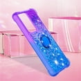 thumbnail image 2 of Clear Case for Xiaomi Poco F5 Pro 5G with Kickstand for Girls Women, Liquid Glitter Sparkle Bling Cute Case Gradient Quicksand Cover for Xiaomi Poco F5 Pro 5G JB Purple Navy, 2 of 14