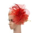 thumbnail image 1 of Yaman Visor hats for Women Fashion Wedding Mesh Hat Fascinator Penny Ribbons And Feathers Party Polyester, 1 of 2