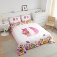thumbnail image 4 of Erosebridal Letter Initial Bedding King Comforter Set,Monogrammed Personalized Bedding Sets King with Comforter,Flower Decor,Reversible,Super Cozy,3 Pieces, 4 of 8