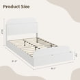 thumbnail image 2 of Cadre de Lit Format Simple, Lits en Bois avec Tête de Lit de Rangement et Pied de Lit Surélevé pour Enfant, Lit Plateforme Bas au Ras du Sol pour Chambre, Lattes en Bois Robustes, Aucun Sommier Requis, Blanc, 2 of 7