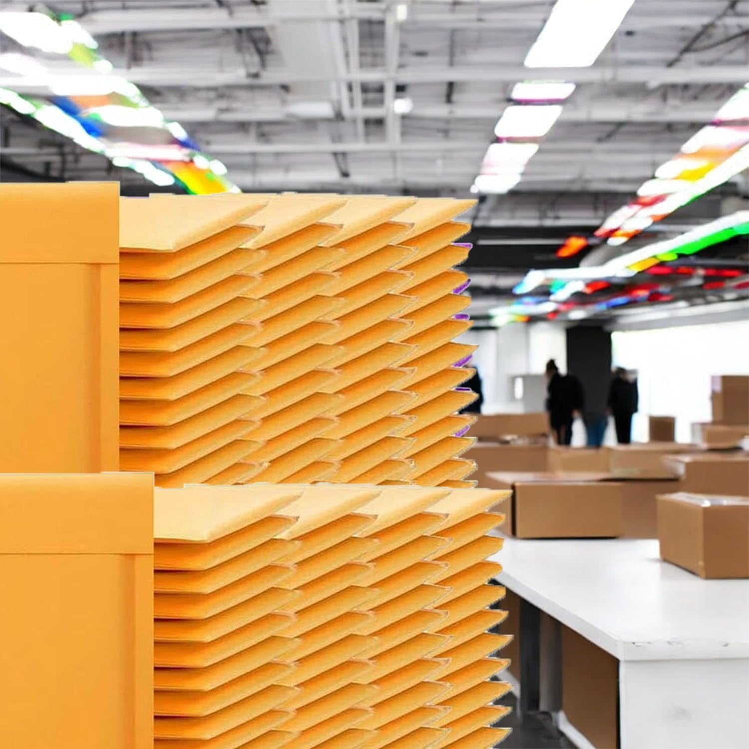 200-Pack 8.5x12 Inch Padded Mailers, Kraft Bubble Envelopes with Peel-and-Seal Closure for Documents Clothing, Yellow