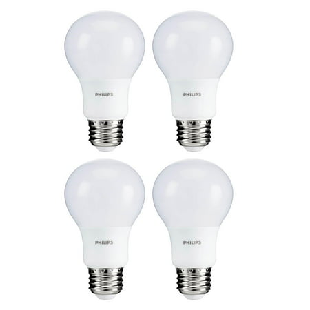 - Philips 5.5 Watt A19 40W Replacement 450 Lumen Soft White LED Light Bulb, 4 Pack
