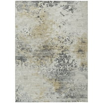 Addison Rugs Indoor/ Outdoor Accord Modern Abstract Polyester Washable Rug New 3' x 5' - Beige Gold Charcoal
