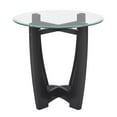 thumbnail image 5 of Hassch 23.5" Round Tempered Glass Side Table with Solid Wood Cross Base, Modern Accent End Table for Living Room, Black, 5 of 7