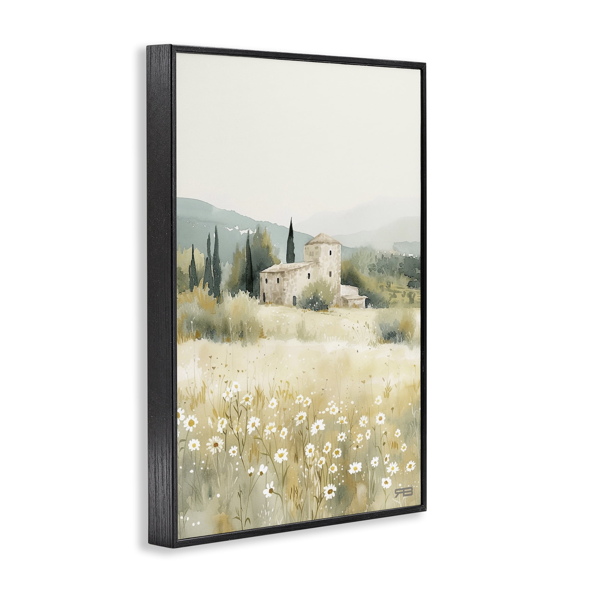 Stupell Industries Nu Horizon Countryside Landscape Painting Black Framed Art Print Wall Art, 20 x 30