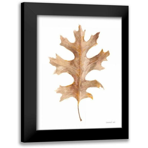 Nai, Danhui 12x14 Black Modern Framed Museum Art Print Titled - Fallen Leaf I