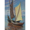 thumbnail image 2 of Ludwik Misky 11x14 Black Ornate Wood Framed Double Matted Museum Art Print Titled: Sailing Boat (1930), 2 of 5