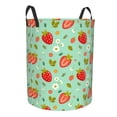thumbnail image 2 of ZNDUO Strawberry Green Prints Art Pattern Laundry Basket, Waterproof Collapsible Laundry Hamper with Handles, Small Size, 2 of 8