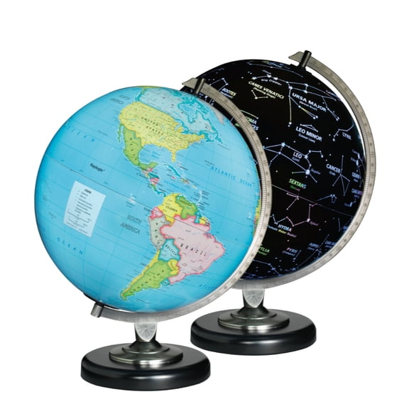 12″ Blue Illuminated Raised Relief Desk Globe – Perfect Christmas & New Year Gift, Made in USA