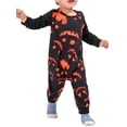 thumbnail image 2 of Fiomva Halloween Family Matching Pajamas Pumpkin Skeleton Print Long SleeveTops and Pants Sleepwear Loungewear, 2 of 6