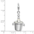thumbnail image 4 of Auriga 925 Sterling Silver Polished 3-D Enameled Champagne Bottle in Ice Bucket w/ Lobster Charm, 4 of 6