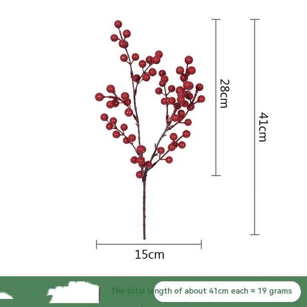 10 Ramas De Bayas Rojas Artificiales Para Decoración Navideña - Árbol De Navidad, Manualidades Y Hogar