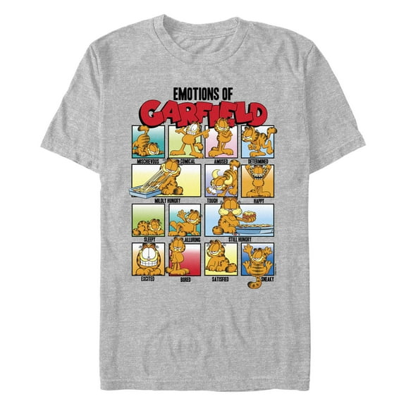 Men's Garfield Emotions of Cat Table Graphic T-Shirt
