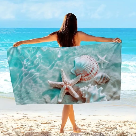 Microfiber Beach Towel, 31" x 63" Quick Dry Oversized Bath Towels for Travel Swim Pool Gym