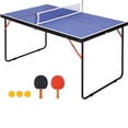thumbnail image 1 of QinaQin Table de Ping-Pong Portable, Ensemble de Tennis de Table Pliant de 4,5 Pi avec Filet, 2 Pagaies et 3 Balles pour Usage Intérieur Extérieur, 1 of 7