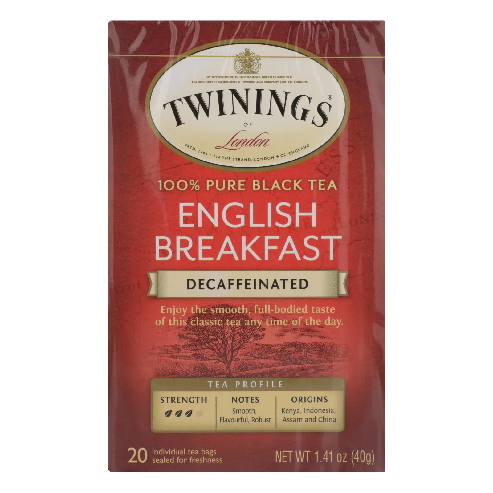 Twinings Decaf English Breakfast Black Tea Bags, 20 Count