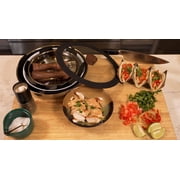 Ergo Chef Pro Series 8pc Smart Pan Set, Removable Handles, Space Saving Nesting, Electric, Gas & Induction Cooking, RVs & Camping, Stainless Steel & Ceramic w/ Glass Lid