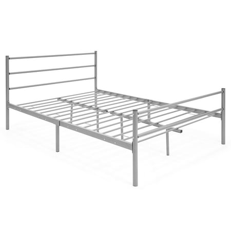 - Best Choice Products Full Size Metal Bed Frame Platform w/ Headboard & Center Support Legs - Silver